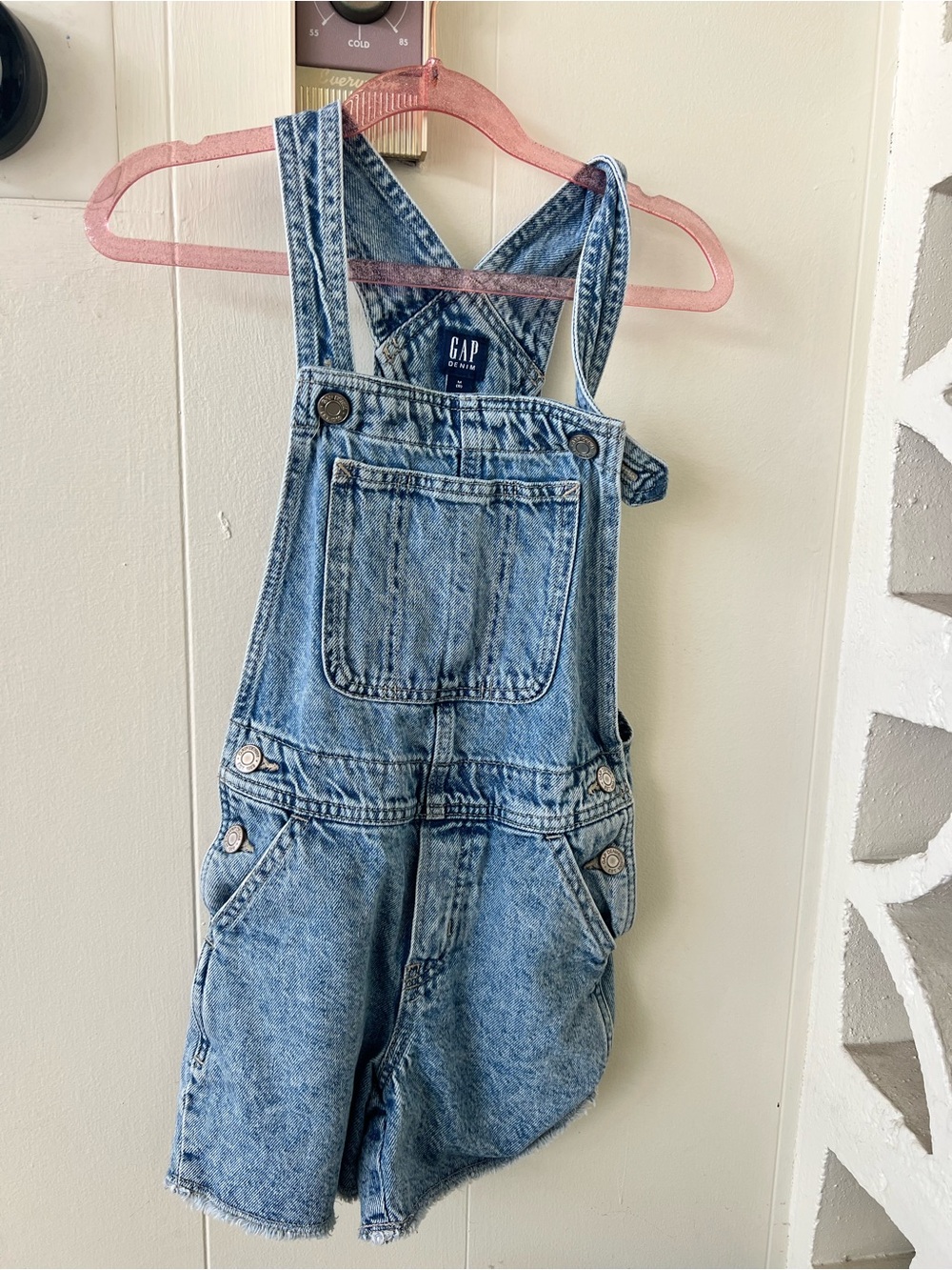 GAP Light Blue Denim Short Overalls - Girls